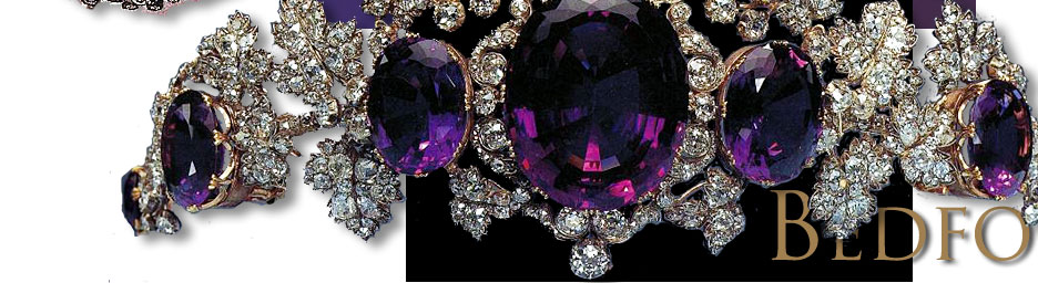 Amethyst Diamond Parure| Amethysts Parure Amethyst Diamond Tiara Cuff Bracelet Earrings Pendants Ring| Bedford Tavistock Amethysts | Nobel Jewels History| Amethyst Demi Parure 