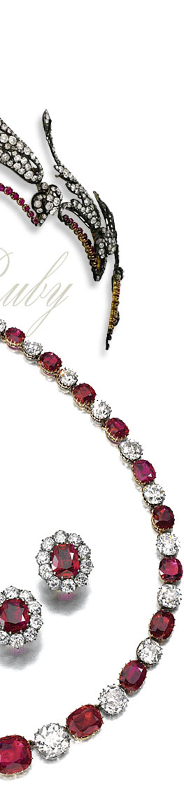 Roxburghe Jewels | Important Primrose Rosebery Ruby-Diamond Parure with Tiara, Bracelet, Necklace and Earrings