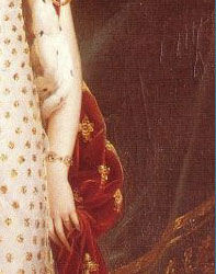 closeup of the tiaras Micro-mosaque Parure Marie-Louise Empress of France| Wedding Gift from Napoleon Bonaparte The mikro mosaiue parure of Marie-Louise Empress of France mosaik parure|Imperial Jewelry napoleonic parure,napoleonic tiara,napoleonic diadem,tiare,joaillerie,french crown jewels,parure belonging to Empress Marie Louise of france, Empress Marie Louise's Jewelry Collection,imperial jewels,jewellery belonging to Empress Marie Louise monaco et les napoleon DIAMANTS DE LA COURONNE   PARURE EN OR et MOSAIQUES Marie-Louise's set in micro-mosaicsjewel, ornament, amulet 
Gold and mosaics, composed of a comb, a necklace, a pair of bracelets and a pair of earrings, executed by Franois Regnault Nitot, jeweller of the imperial court, forming part of the wedding presents offered by Emperor Napoleon I to Archduchess Marie-Louise, in 18. Glass micromosaics depicting Roman ruins 