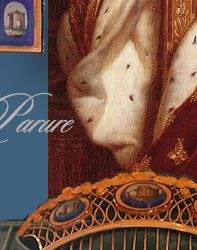 DIADEME Diamants Micro-mosaque Parure Marie-Louise Empress of France| Wedding Gift from Napoleon Bonaparte The mikro mosaiue parure of Marie-Louise Empress of France mosaik parure|Imperial Jewelry napoleonic parure,napoleonic tiara,napoleonic diadem,tiare,joaillerie,french crown jewels,parure belonging to Empress Marie Louise of france, Empress Marie Louise's Jewelry Collection,imperial jewels,jewellery belonging to Empress Marie Louise monaco et les napoleon DIAMANTS DE LA COURONNE   PARURE EN OR et MOSAIQUES Marie-Louise's set in micro-mosaicsjewel, ornament, amulet 
Gold and mosaics, composed of a comb, a necklace, a pair of bracelets and a pair of earrings, executed by Franois Regnault Nitot, jeweller of the imperial court, forming part of the wedding presents offered by Emperor Napoleon I to Archduchess Marie-Louise, in 18. Glass micromosaics depicting Roman ruins