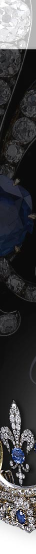 Habsburg Sapphires Parure with Diamonds, Fleur de Lys Brooches, Stomacher, Necklace