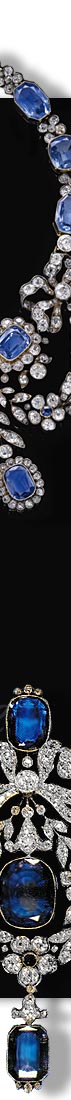 Habsburg Sapphires Parure,Fleur de Lys Brooches, Stomacher, Necklace