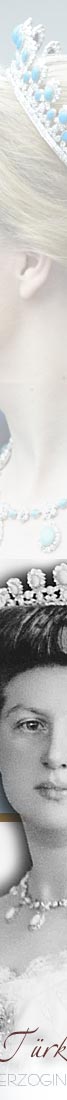 Diamant-Schmuck mit T�rkisen der Herzogin von Sachsen-Coburg und Gotha | T�rkisschmuck mit Diamanten | Parure Turquoise-Diamond Tiara, Necklace and Earpendants | Erbprinzessin Kelly