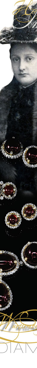 Granat Diamant Schmuck Herzogin Robert von Wuerttemberg, Maria Immaculata Erzherzogin von sterreich|Garnet Diamonds demi parure gift Marriage Presents Archduchess of Austria, Duchess Robert of Wuertemberg