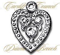 Cardiff Council  Diamond heart brooch queen maud norway